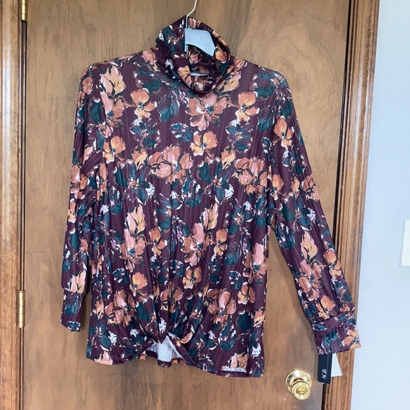 3/$45 AGB floral print top pullover shirt casual boho bohemian office size 2X - Picture 14 of 17